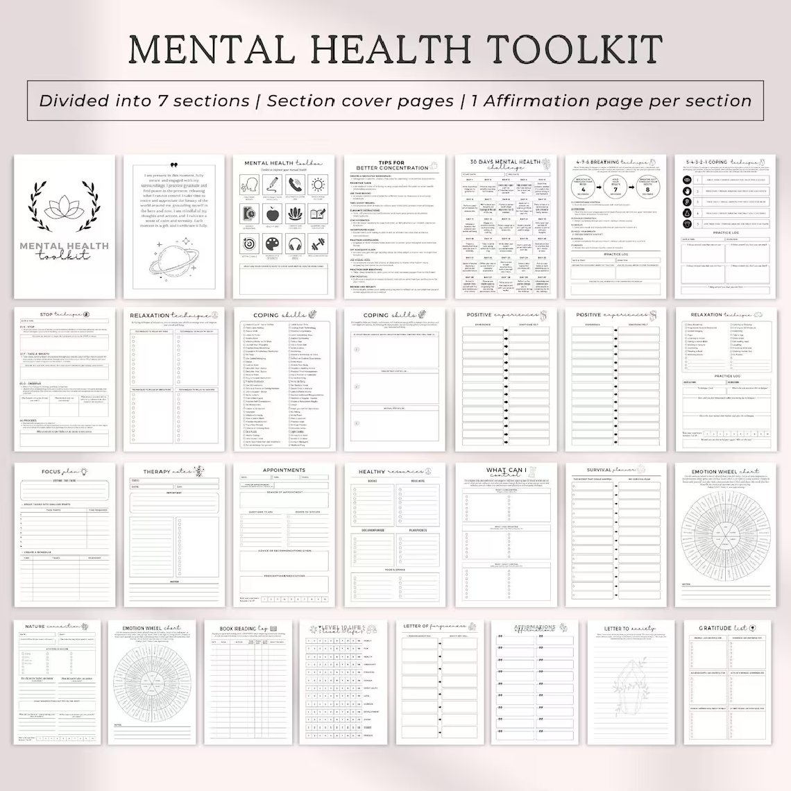 Heal in Silence – 120+ Page Mental Health Journal (Instant Download)