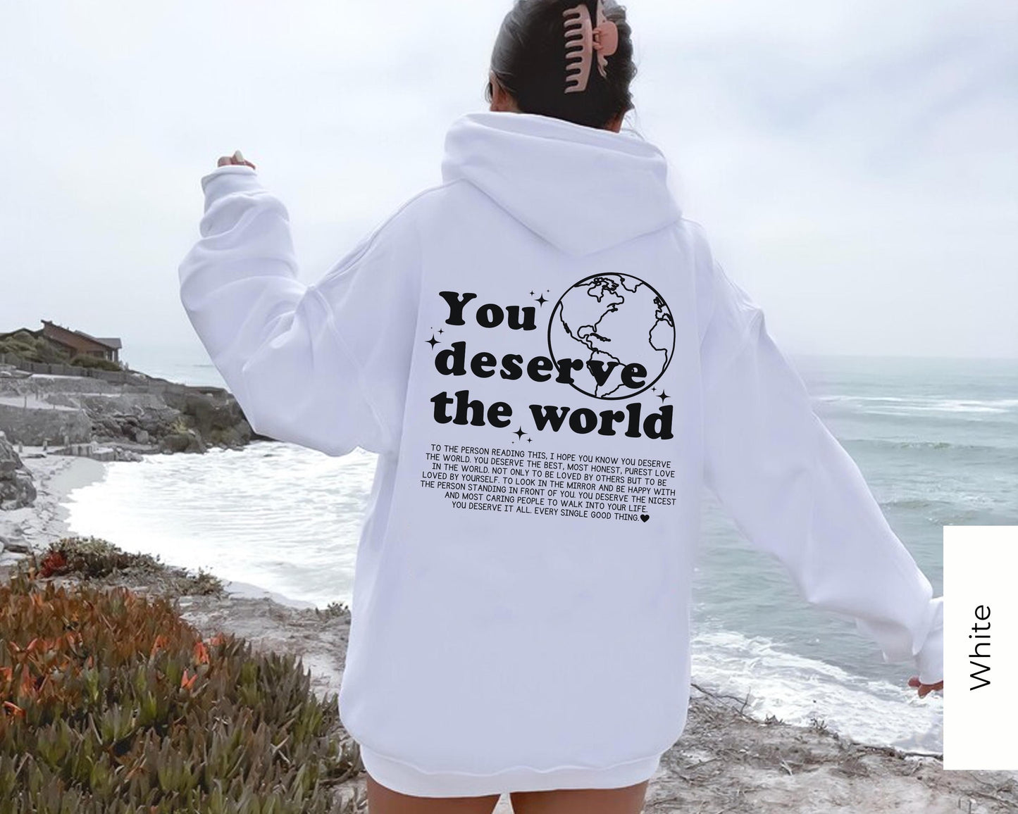 The Original “You Deserve The World” Unisex Cotton Hoodie 💕