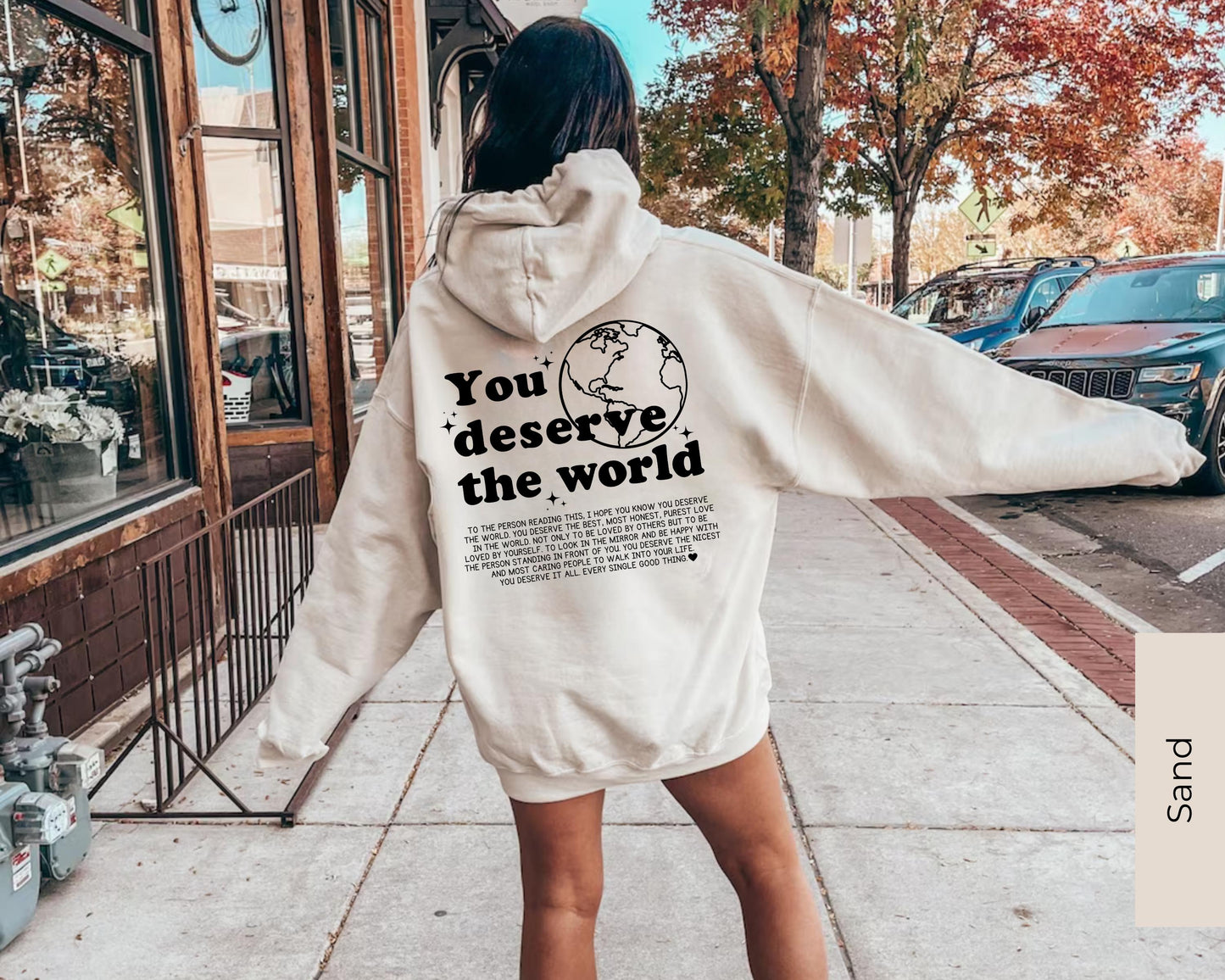 The Original “You Deserve The World” Unisex Cotton Hoodie 💕