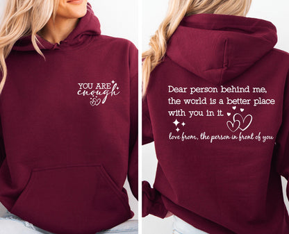 The Original “You Are Enough” Unisex Cotton Hoodie 💕