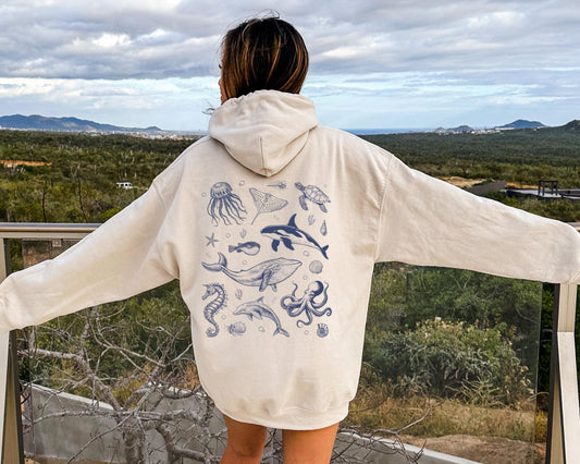 The Original “Ocean Life” Unisex Cotton Hoodie 💕